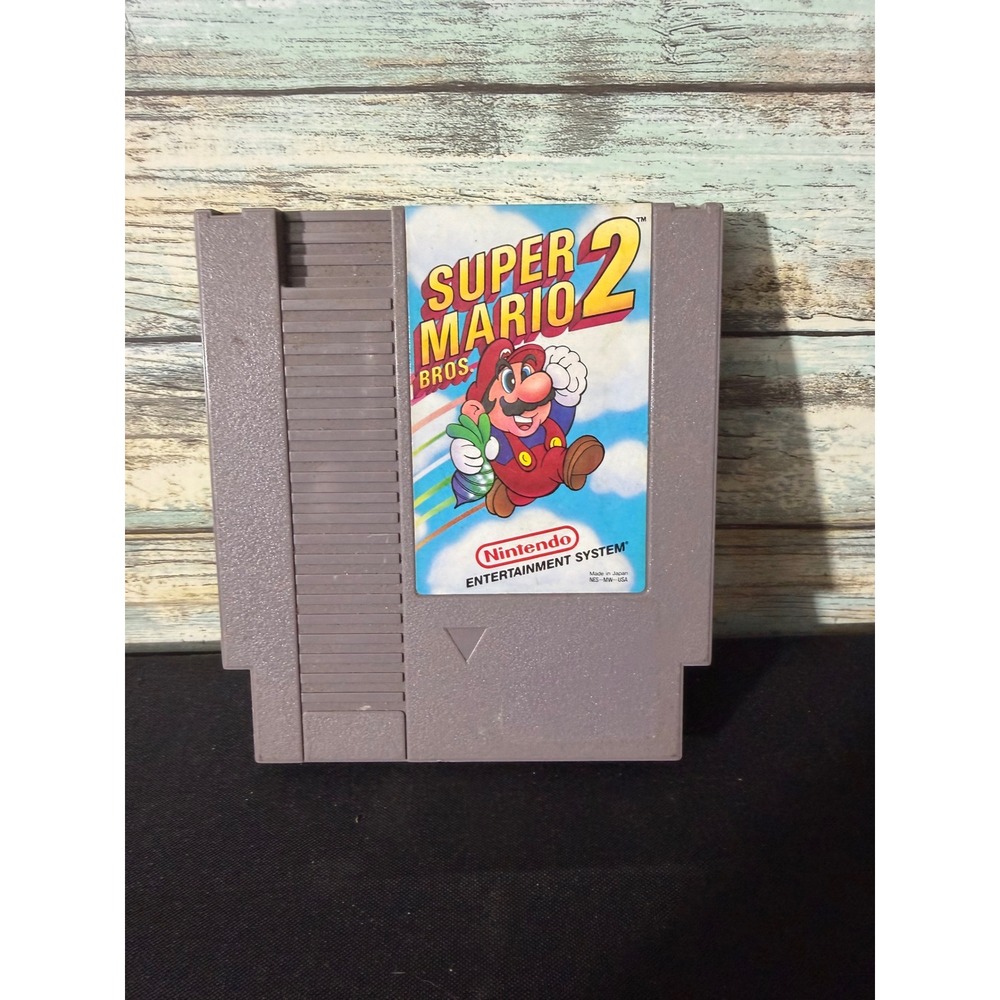 Nintendo Super Mario Bros 2 NES Grey Excellent Original Cartridge NES-MW-USA